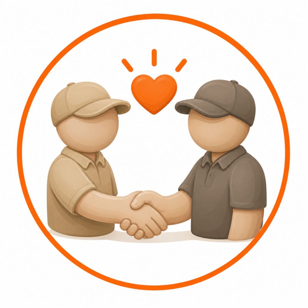 Friendly local service icon for premium pea gravel delivery in Greensboro, NC