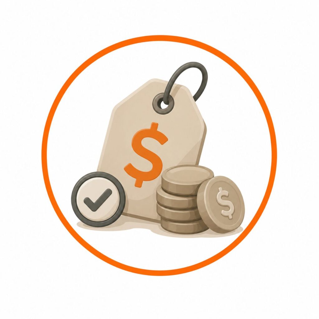 Honest pricing icon for landscaping stone in Greensboro, NC
